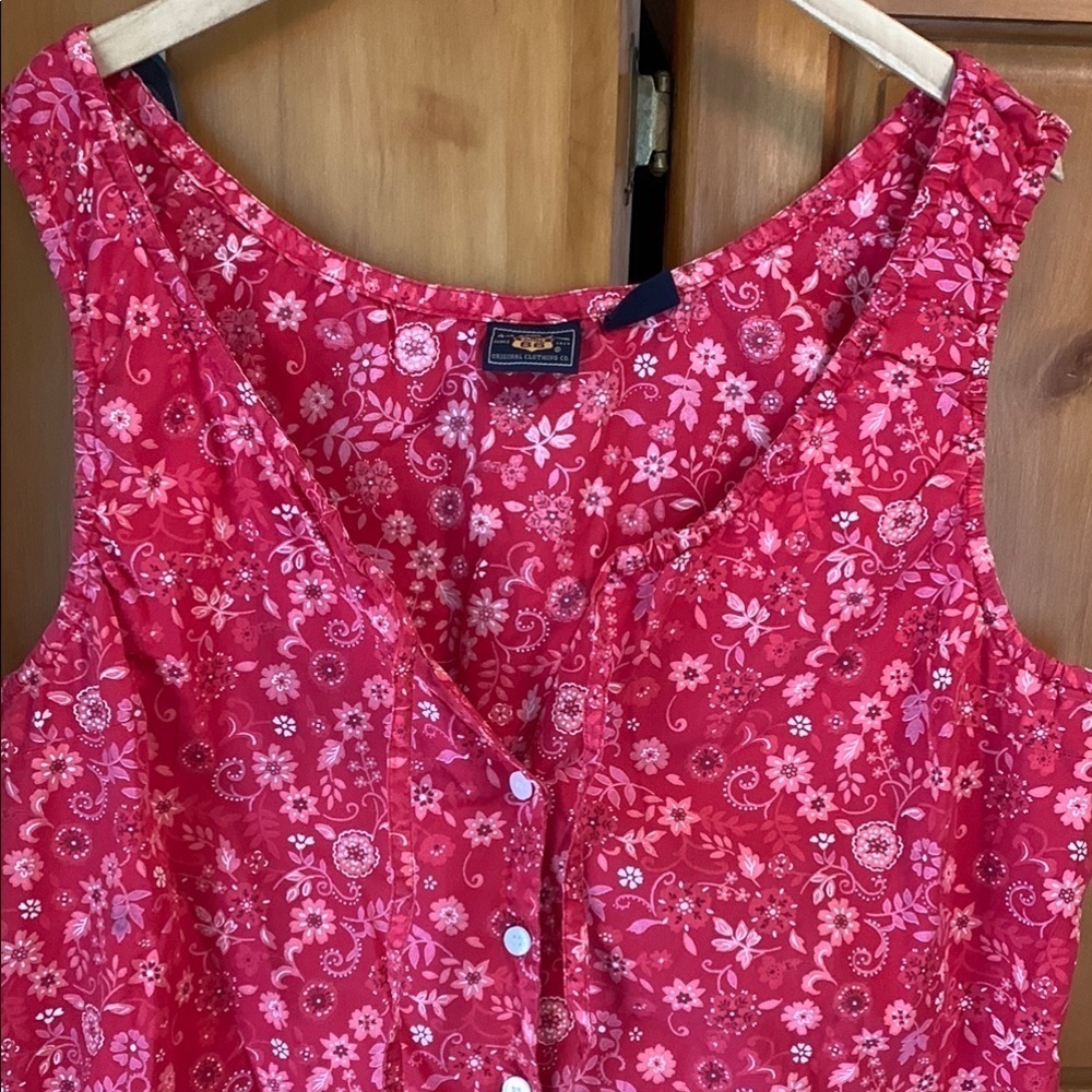 Floral Red Sleeveless Top X